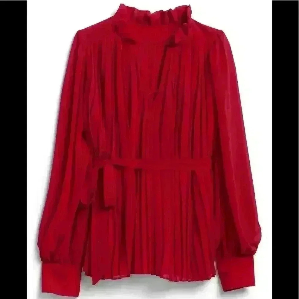 Banana Republic Chiffon Pleated Blouse - Picture 2 of 6